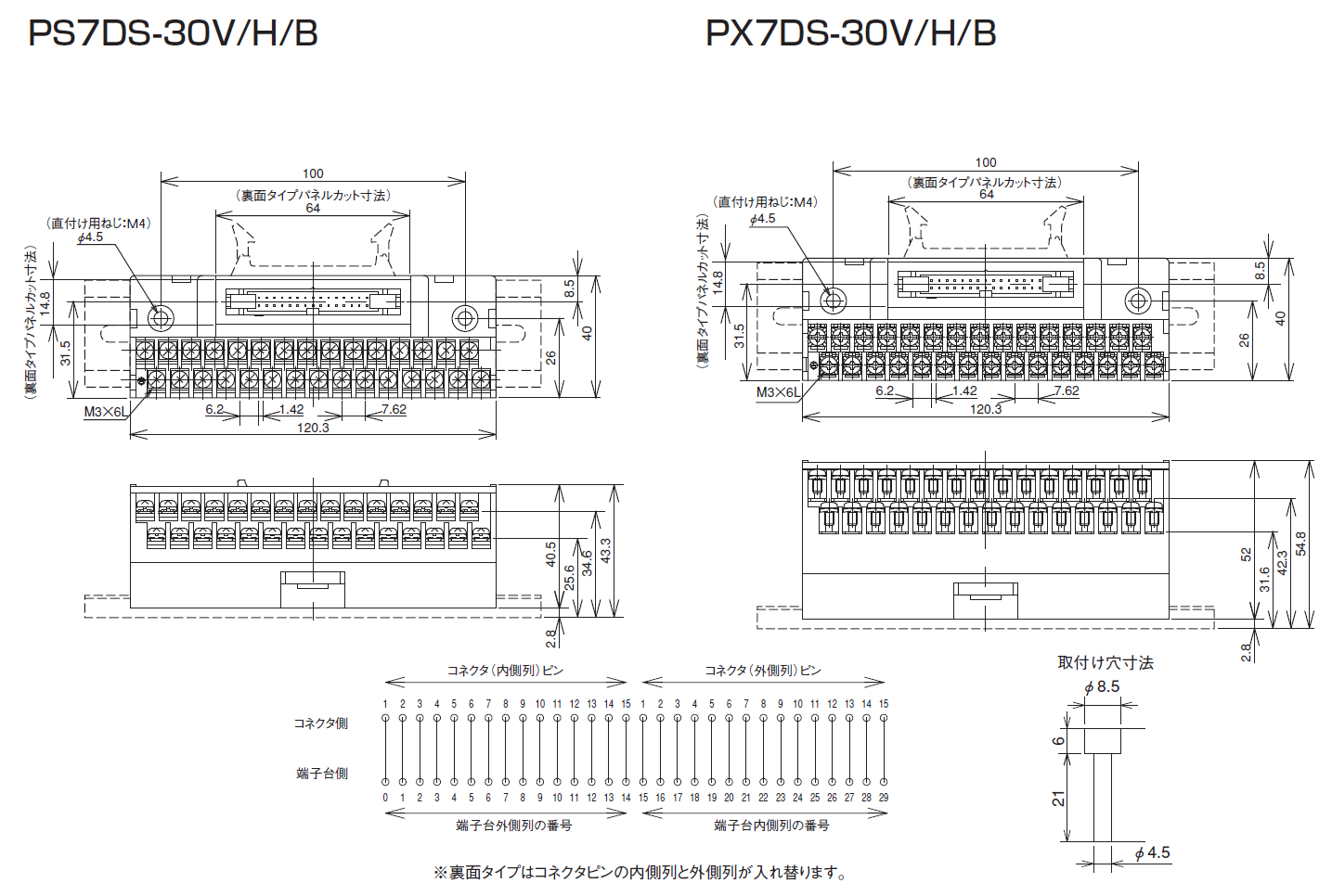 PS7DS-30V/H/B　PX7DS-30V/H/Bのイメージ画像