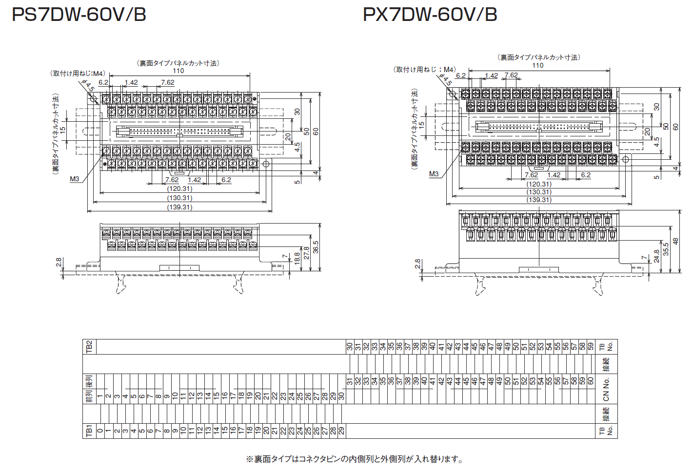 PS7DW-60V/B   PX7DW-60V/Bのイメージ画像